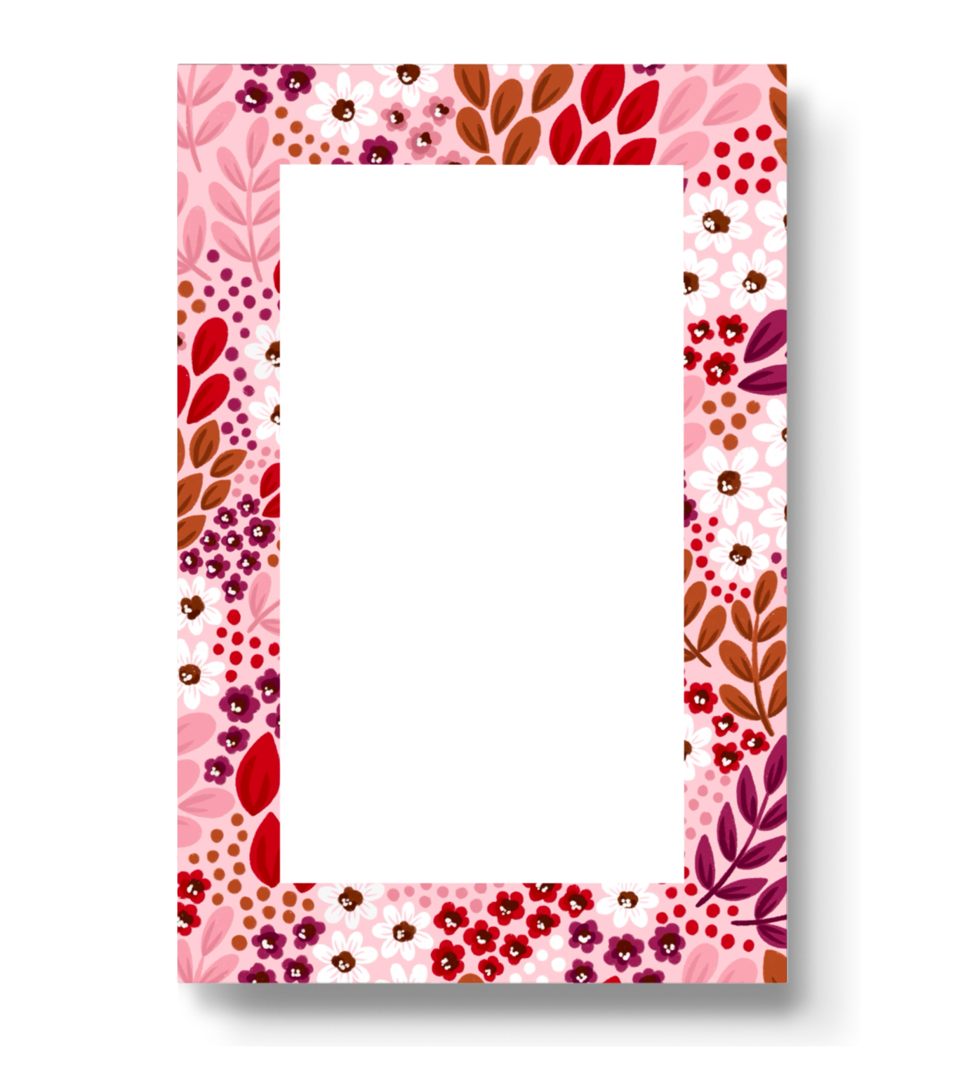 Pink Floral Notepad, 4×6 in.